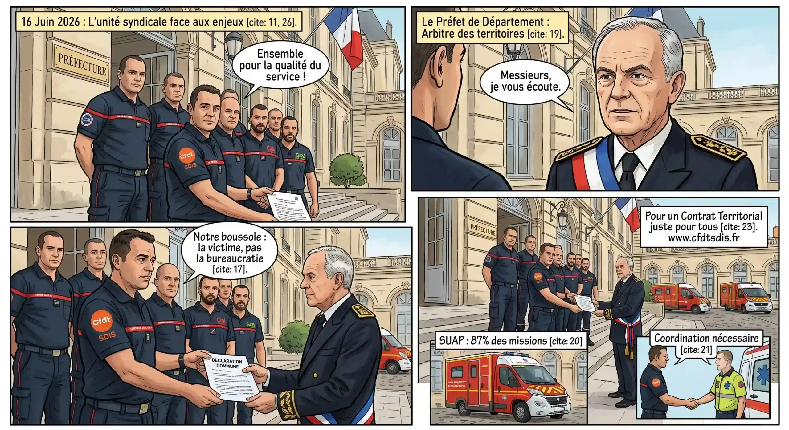 Pour une réforme responsable du secours préhospitalier : la CFDT SDIS et l'intersyndicale se mobilisent pour la qualité de prise en charge